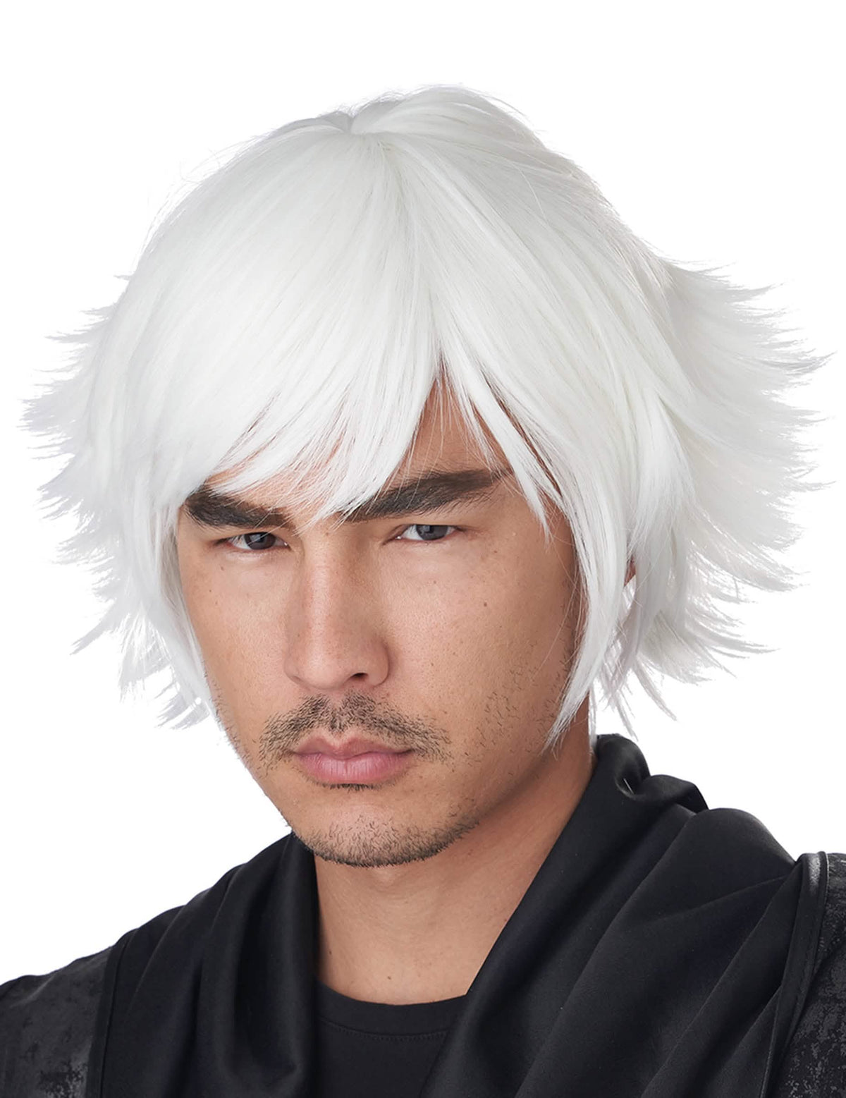 Detail na střih krátké cosplay paruky pro dospělý