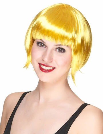 Krátká žlutá paruka pro ženy