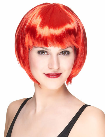 Krátká červená paruka pro ženy