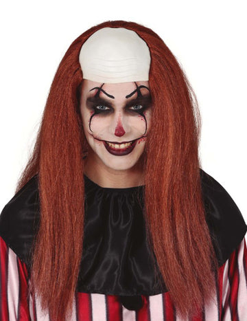 Paruka pro dospělé s holou hlavou a dlouhými vlasy