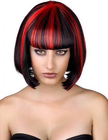 Dámská paruka s démonem na Halloween