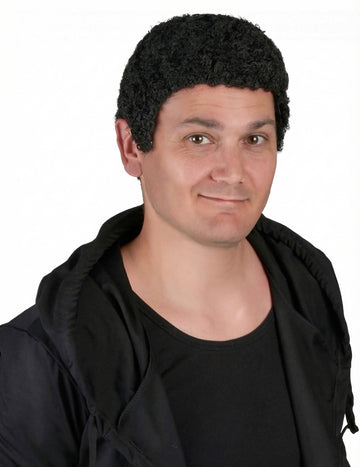 Černá kudrnatá paruka pro muže