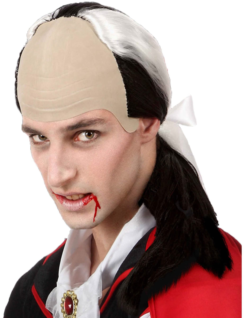 Vampýrská paruka s ustupující ofinou pro muže černobílá