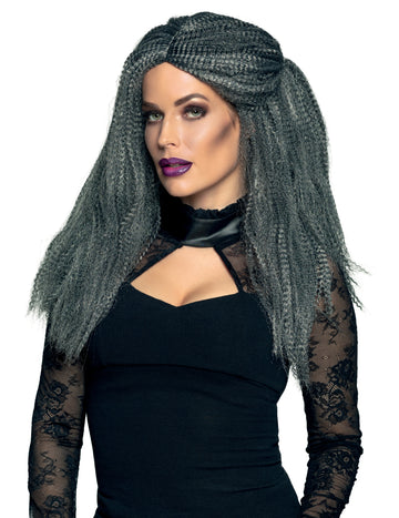 Dámská šedá kadeřavá paruka