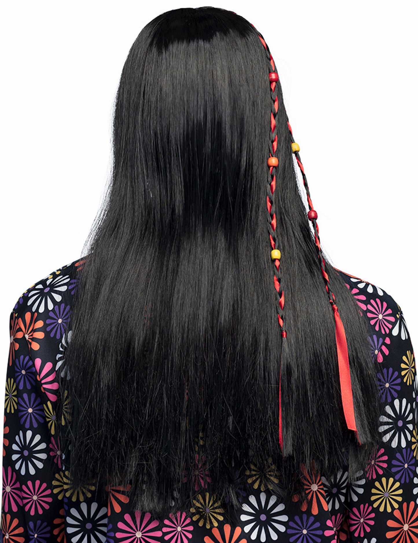 Pohled zezadu na hippie paruku pro muže