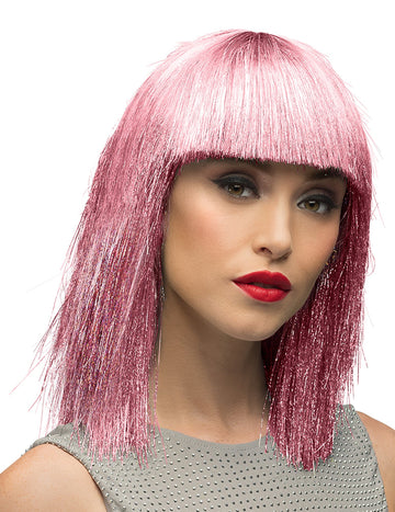 Perruque irisée rose femme