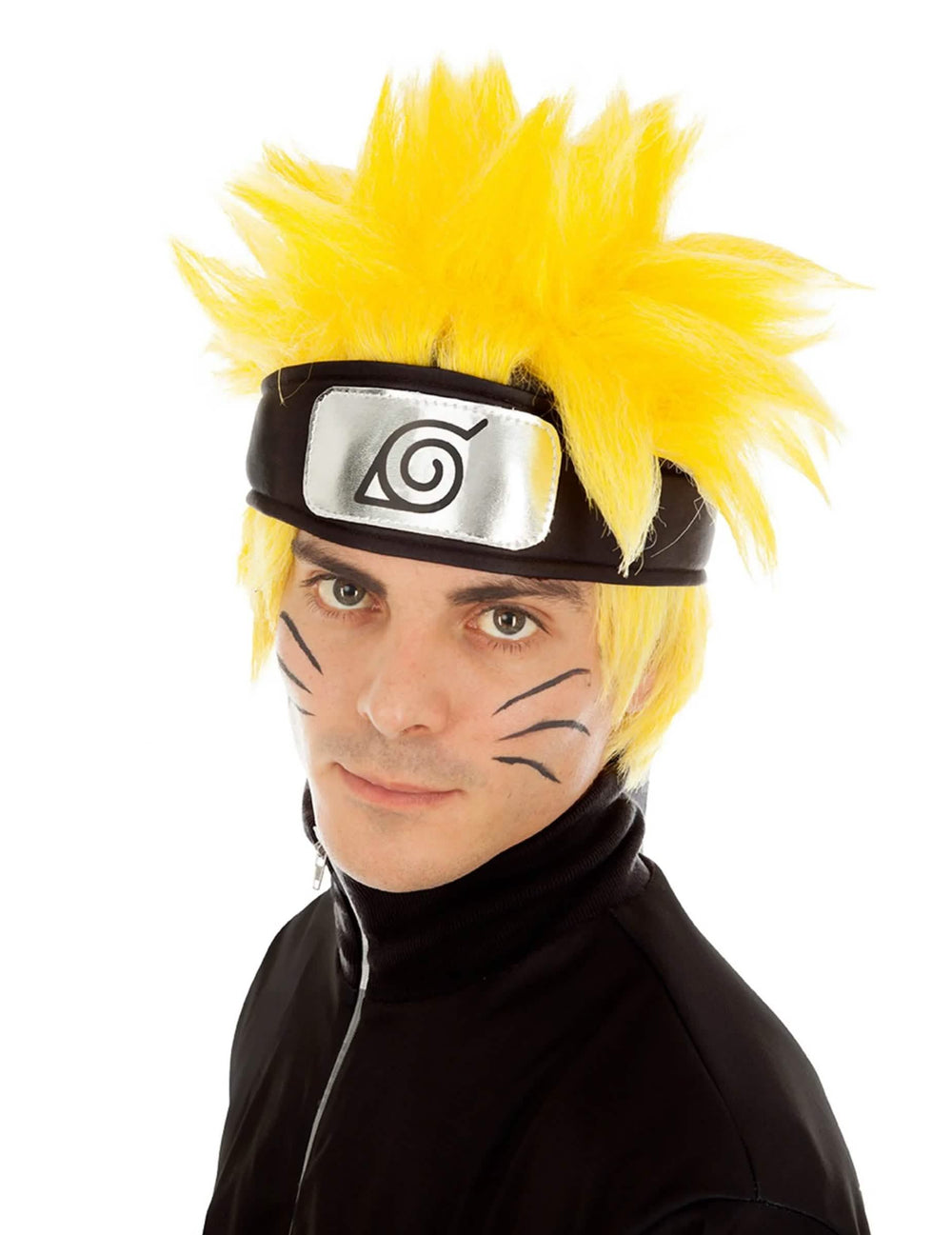 Paruka Naruto Shippuden pro dospělý žlutá s čelenkou