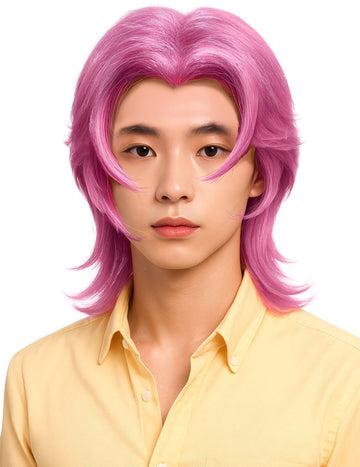 Růžová Kpop paruka pro muže 