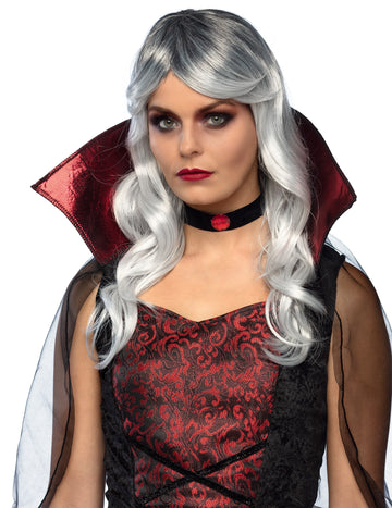 Dlouhá bílošedá paruka pro dospělé s motivem Halloweenu