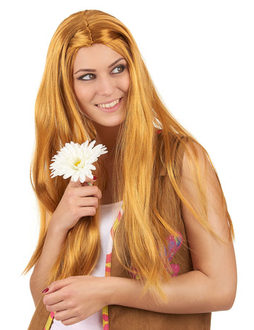 Dlouhá červená hippie paruka pro ženy