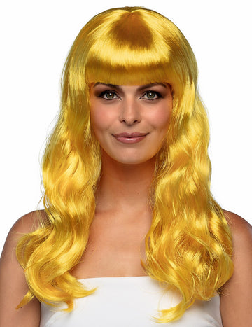 Dlouhá žlutá paruka pro ženy