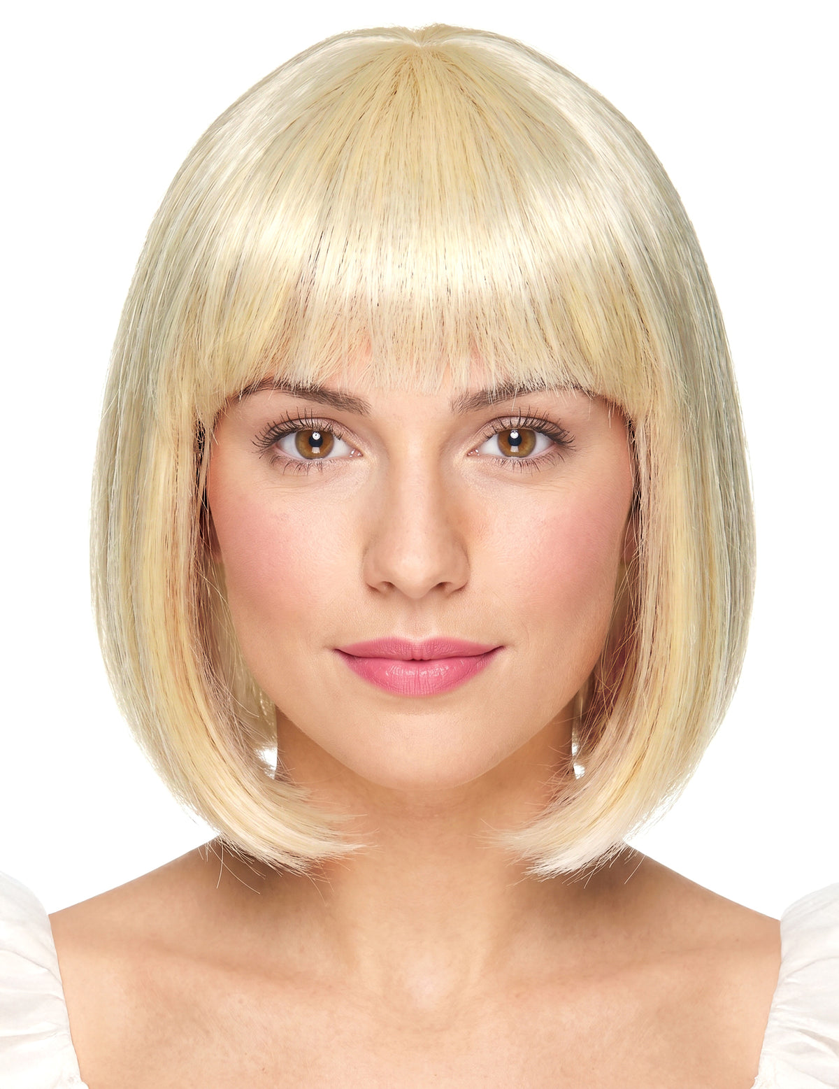 Luxusní krátká blond paruka bob s ofinou pro ženy