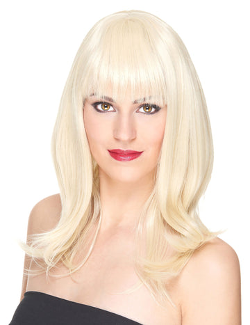 Dámská luxusní blond paruka střední délky - 170 g