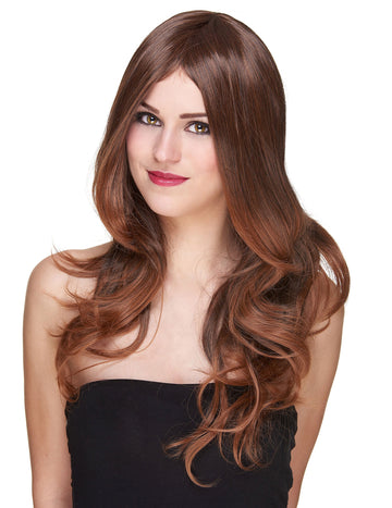 Luxusní dlouhá hnědá paruka pro ženy