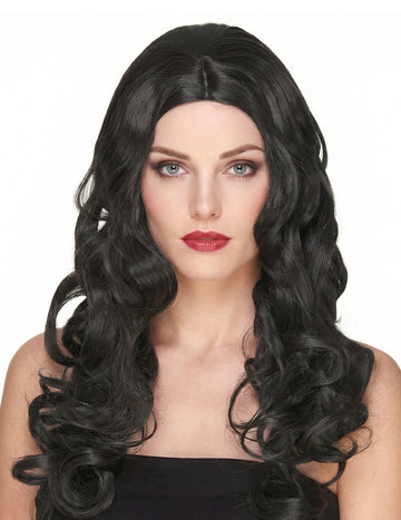 Braune langen und lockigen Luxus Perücke für Frauen - 251g