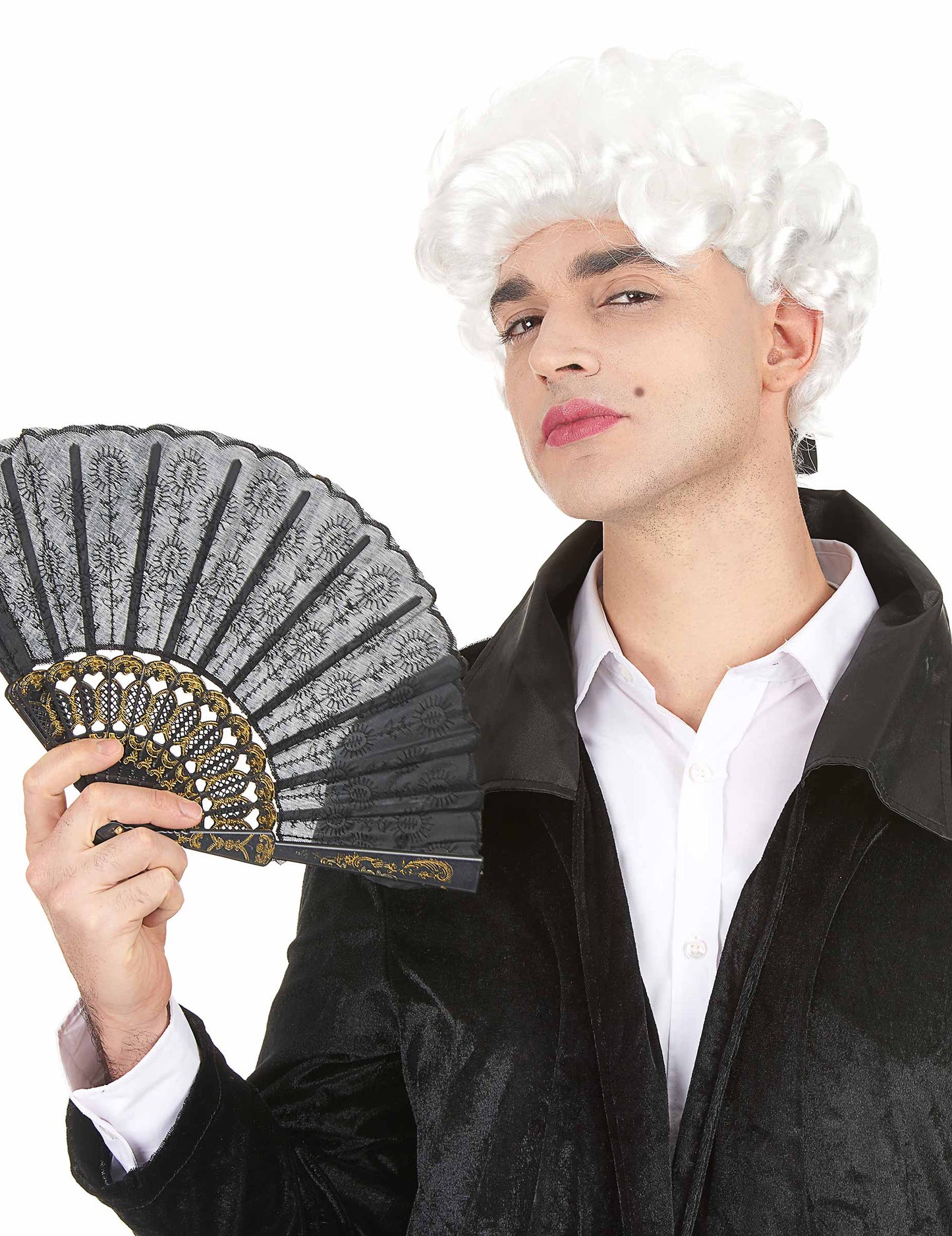 Bílá kudrnatá paruka markýze pro muže