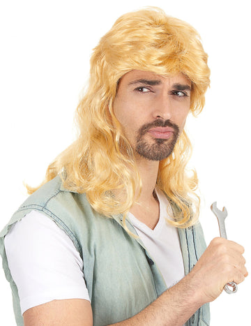 Pánská blond paruka s příčesky mullet