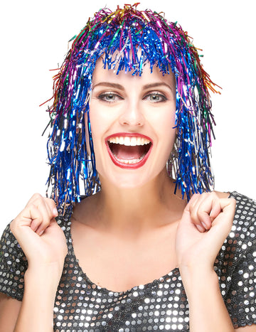 Metalická vícebarevná paruka pro dospělé