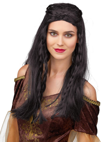 Černá zapletená paruka pro ženy