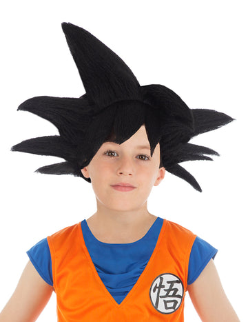 Dětská paruka Dragon Ball Z s motivem černého Goku a Saiyana