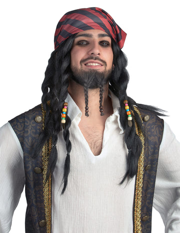 Dospělá pirátská paruka s copánky