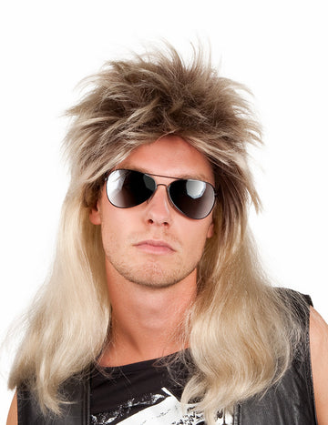 Pánská blond paruka s pop-rockovým vzorem