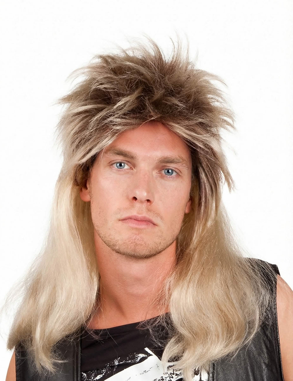 Pop rock paruka pro muže, blonďatá, objemná, styl mullet