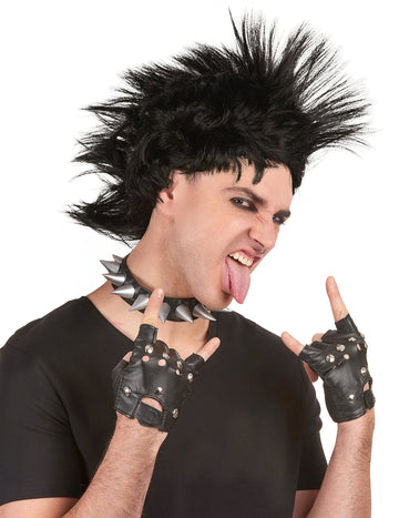 Černá punková paruka pro muže
