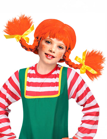 Červená zapletená paruka pro dívky