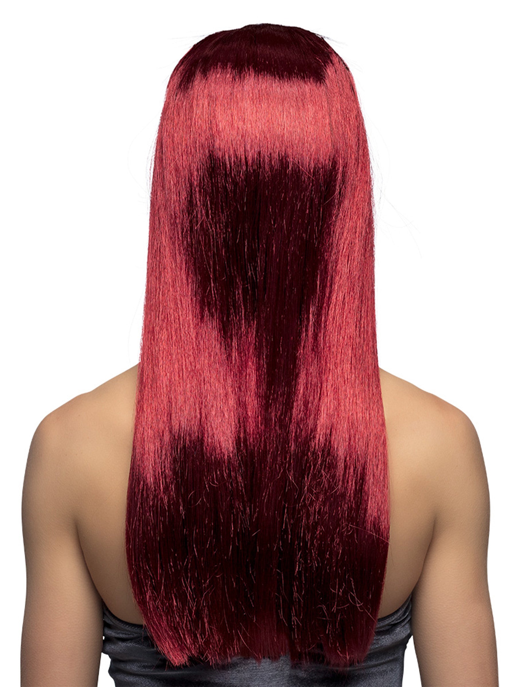 Pohled zezadu na upíří paruku pro ženy