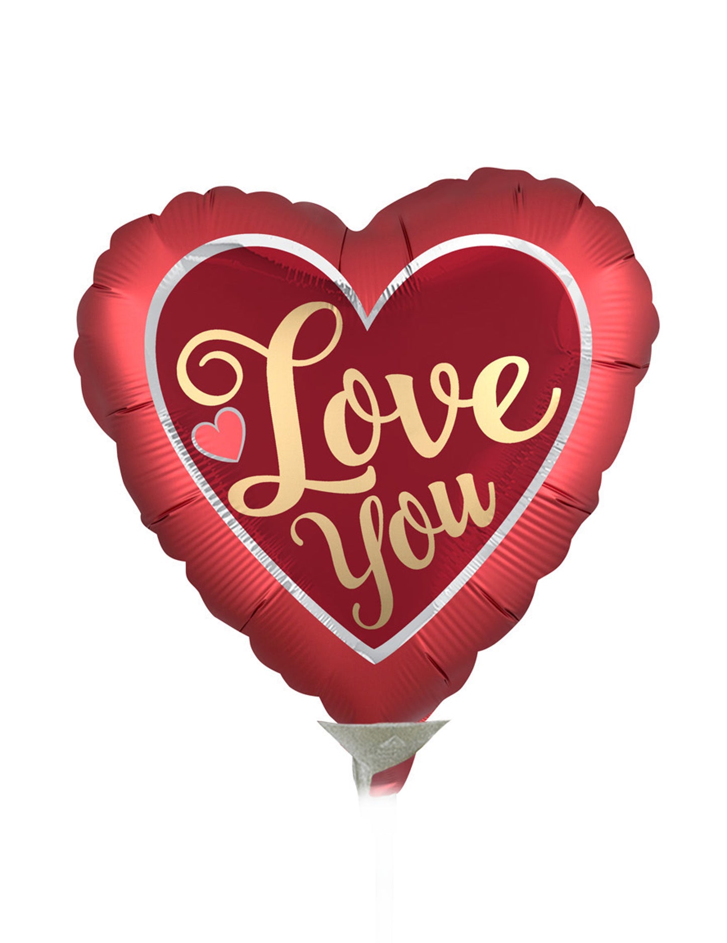 Malý hliníkový balónek se srdcem love you 23 cm červené a zlaté