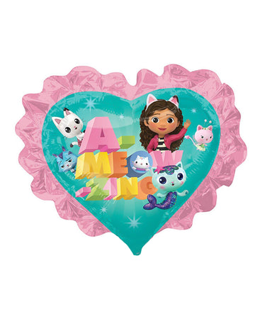 Kleiner Herz-Folienballon Gabbys Puppenhaus™ 22 cm