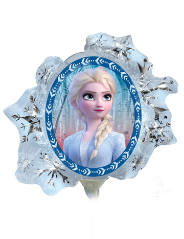 Ballon aluminium Elsa La Reine des Neiges 2 pour enfant bleu et argenté