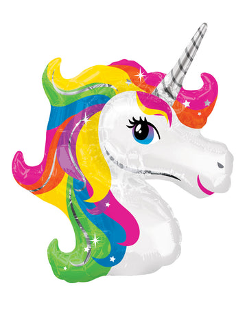 Malý balónek s hlavou jednorožce 22 x 25 cm hliník