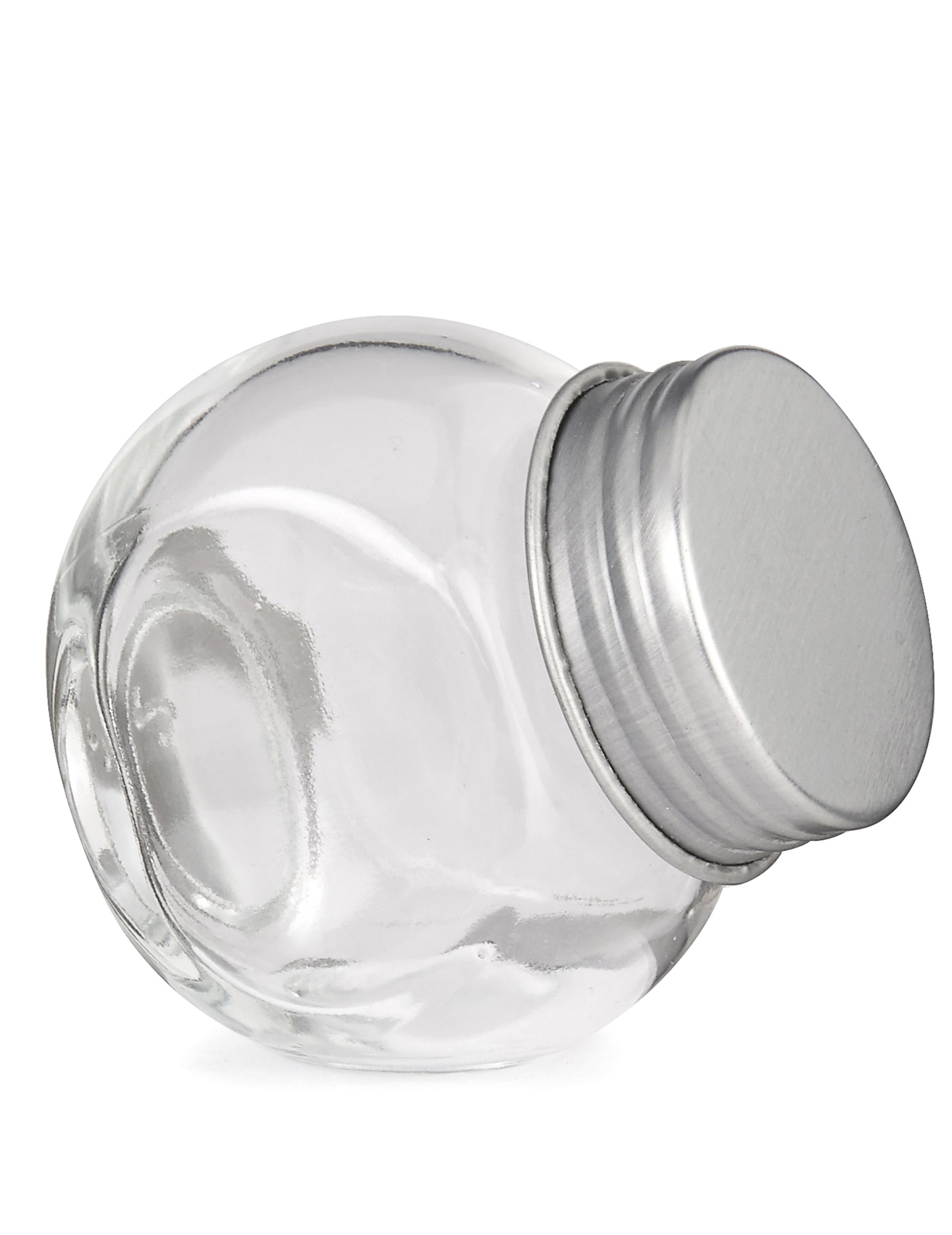 Petit bocal en verre avec couvercle en acier transparent