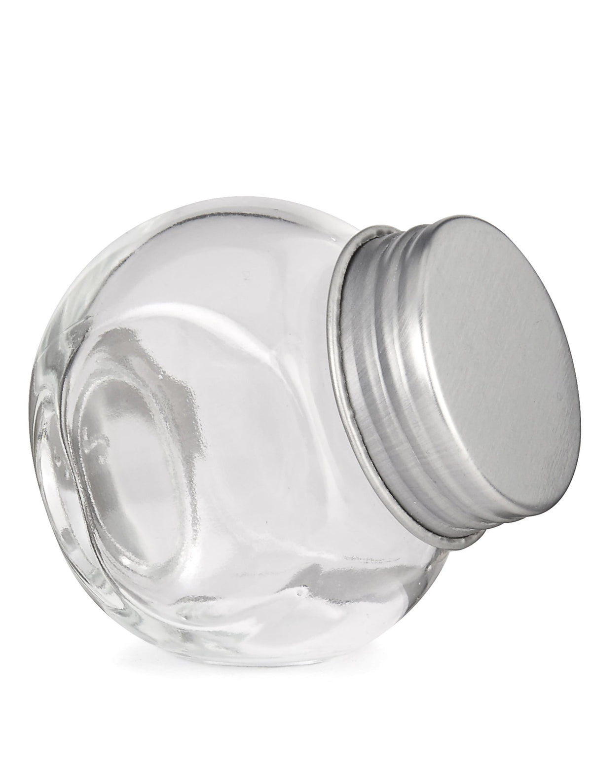 Petit bocal en verre avec couvercle en acier transparent