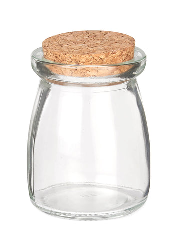 Malá skleněná dóza s korkovou zátkou 8 cm