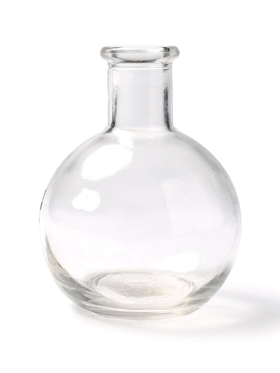 Vase boule en verre épais transparent