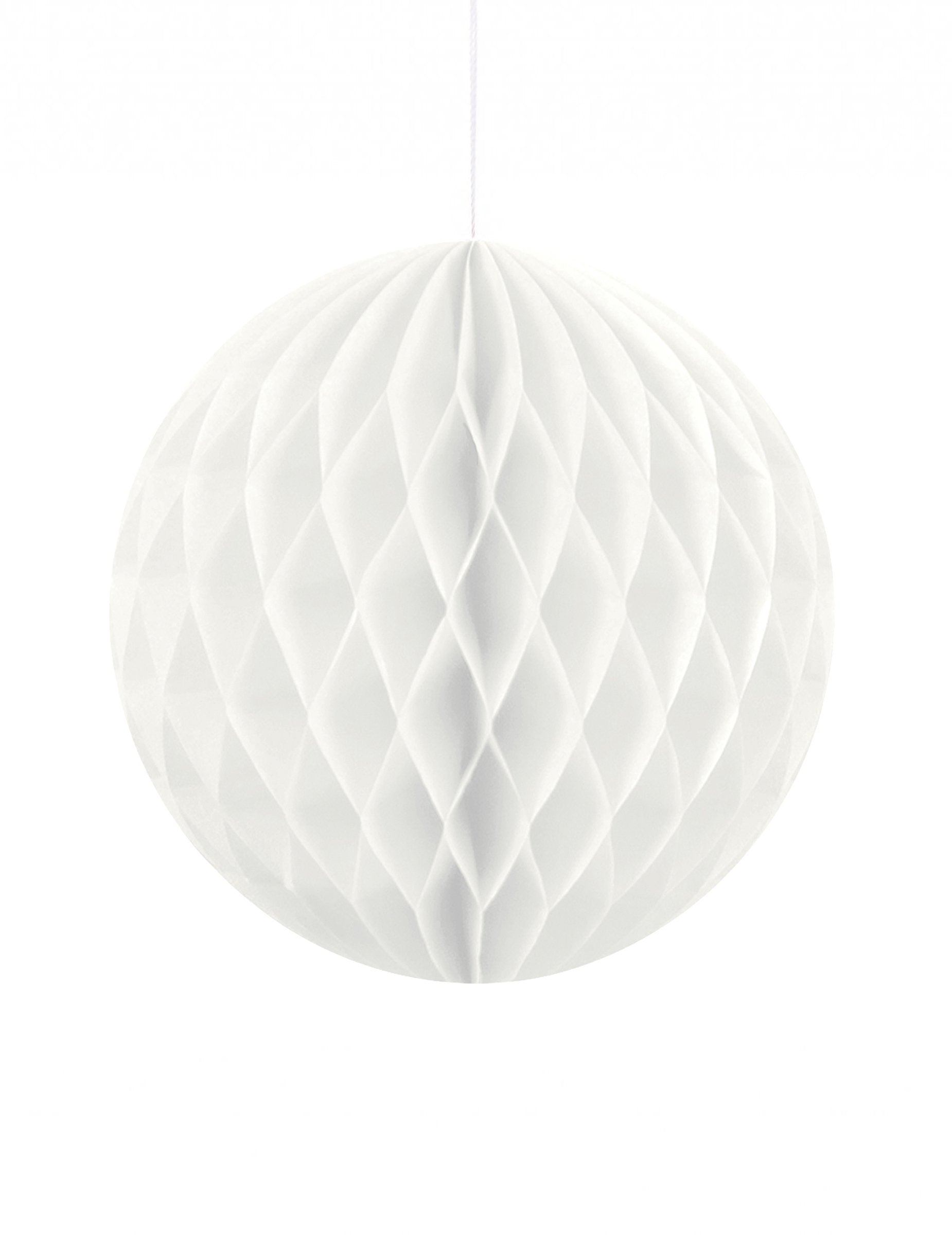 Boule en papier alvéolé pour déco de fête blanc
