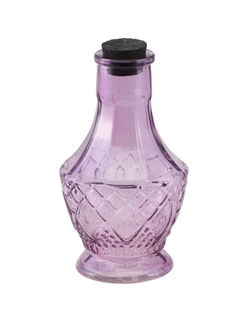 Fialová skleněná lahvička 11,5 cm