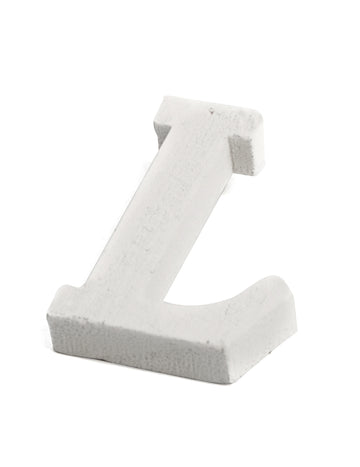 Malé písmeno l v bílém dřevě 5 cm na svatbu