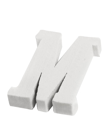 Malé bílé dřevěné písmeno m 5 cm na svatbu