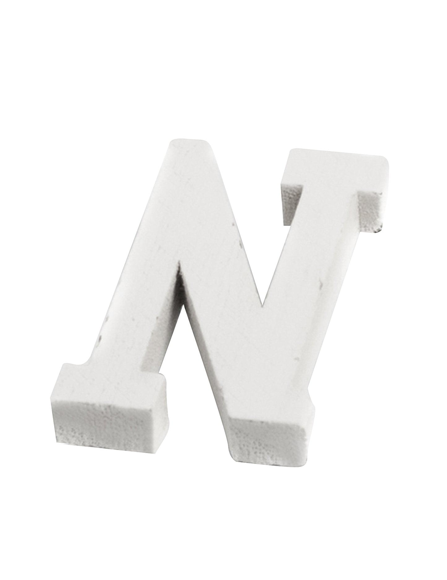 Malé bílé dřevěné písmeno n 5 cm na svatbu