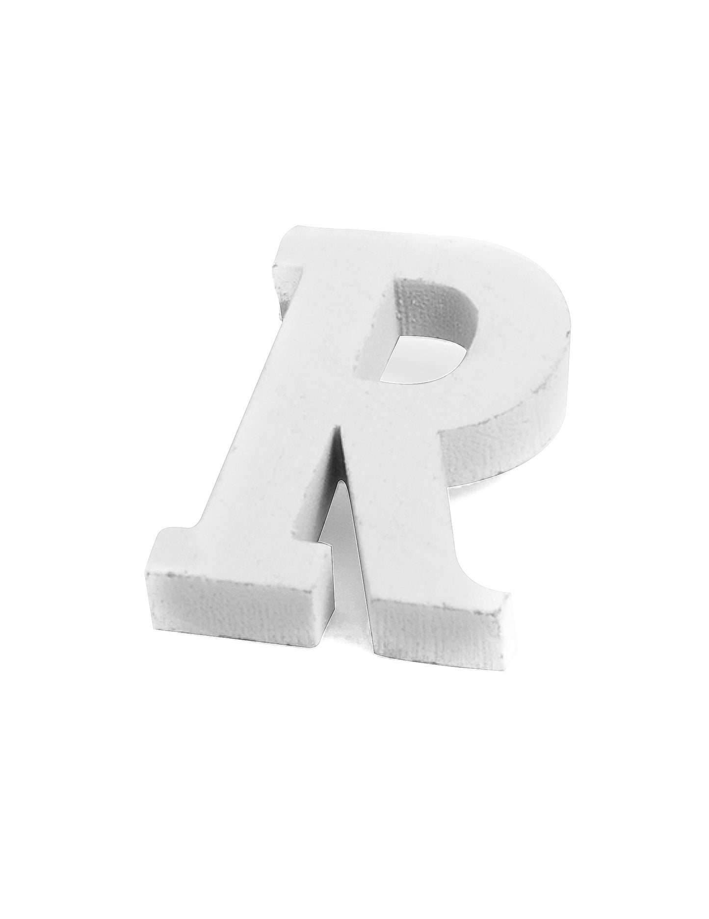 Malé bílé dřevěné písmeno r 5 cm svatební výzdoba