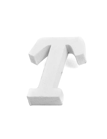 Malé bílé dřevěné písmeno T 5 cm na ozdobu