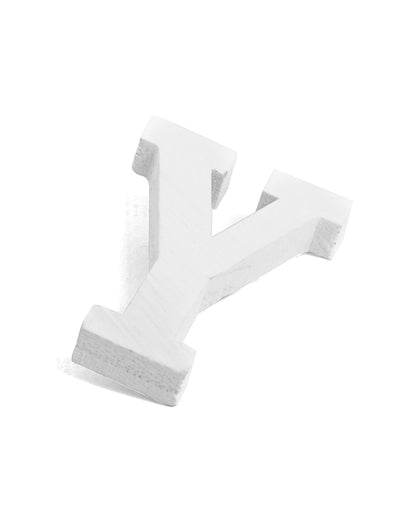 Petite lettre y en bois pour décoration de mariage blanc