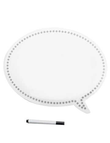 Bulle personnalisable Photobooth blanche à pois gris avec feutre noir