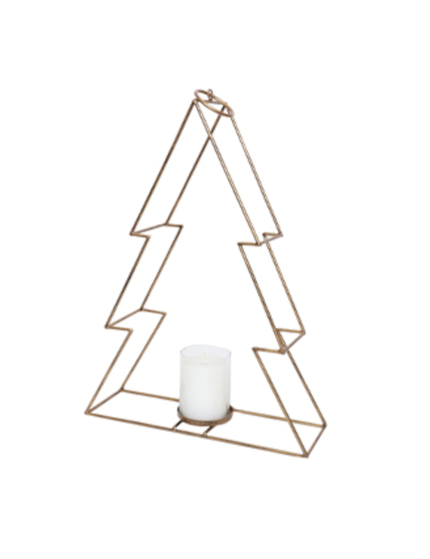 Zlatý kovový stromeček na čajovou svíčku 34 cm elegantní dekor