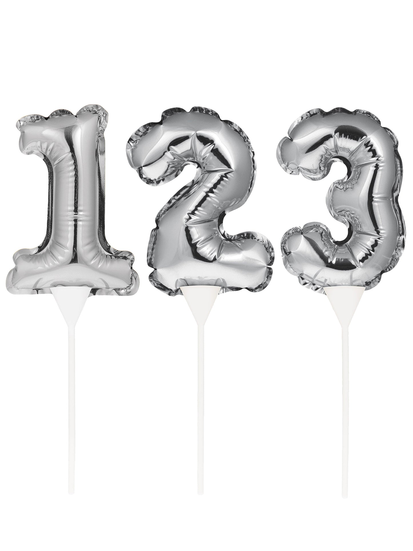 Nafukovací výběr dortu stříbrné číslo 22 cm samonafukovací