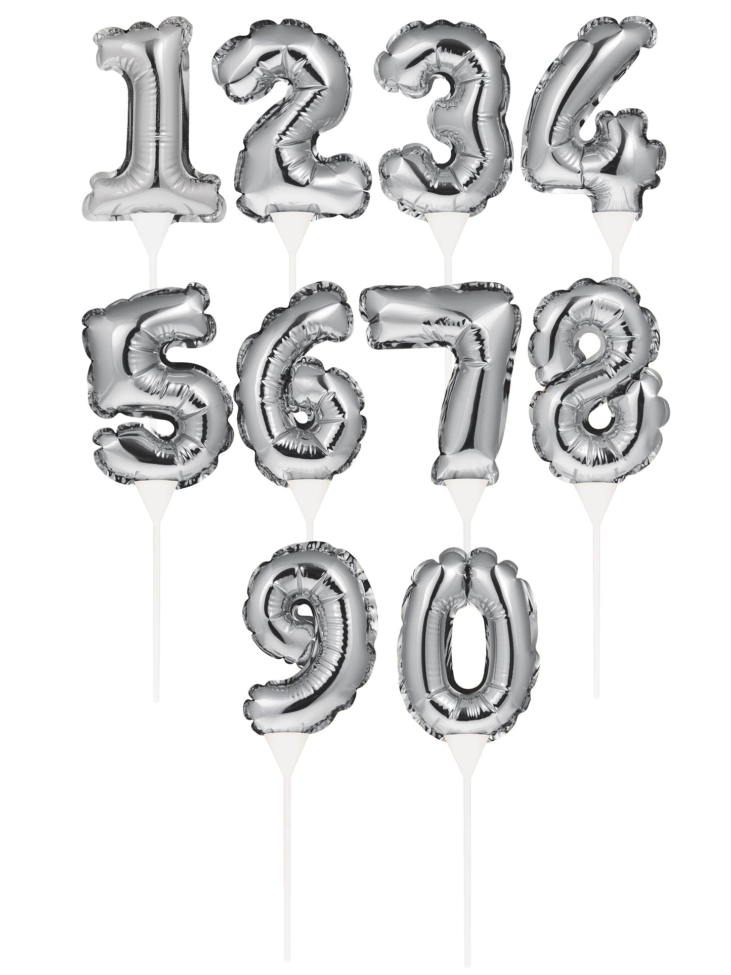 Nafukovací výběr dortu stříbrné číslo 22 cm samonafukovací